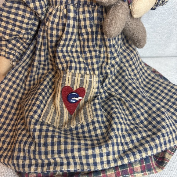 Raggedy Ann Rag Doll Handmade Primitive Country 22" Tall Vintage Adjustable Arms - Picture 4 of 9